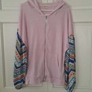 Baea waffle print zip-up hoodie - NWT